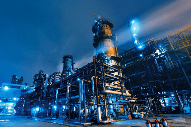 Petrochemicals are produced in petrochemical facilities. 